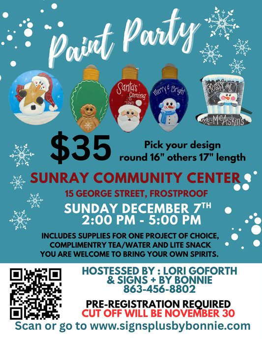Winter Paint Party Dec 7, 25